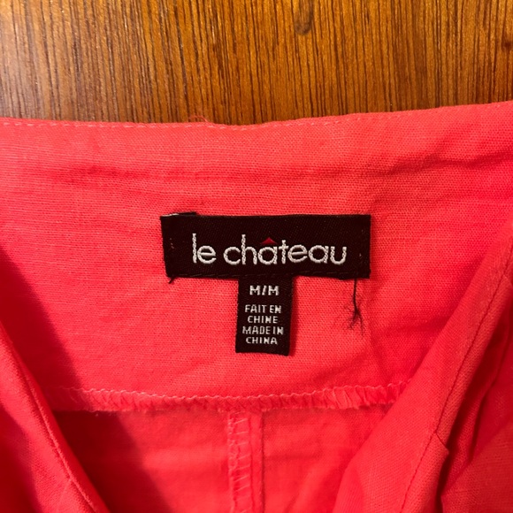 Le Château Coral Pink Linen Blend Dress – Size M - Picture 3 of 4